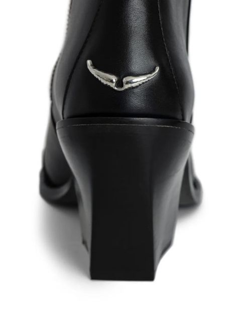 Zadig&Voltaire Cara 70mm leather boots - Black