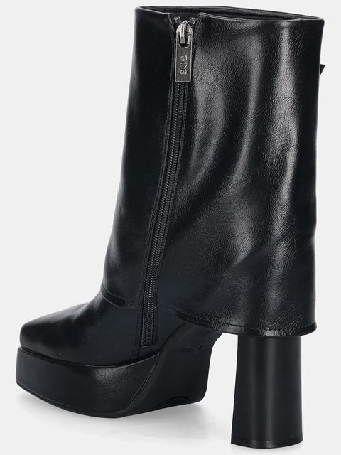 GOE botki damskie kolor czarny na słupku lekko ocieplone SS2N4206 BLACK