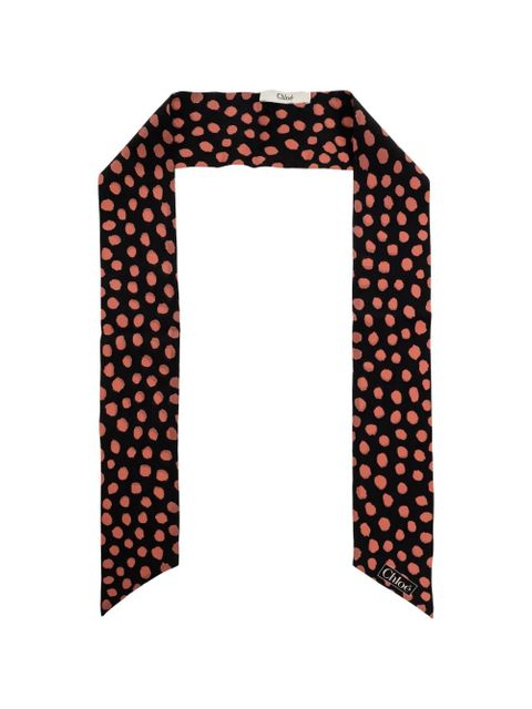 Chloé Spotted silk scarf - Black - zdjęcie produktu nr 1