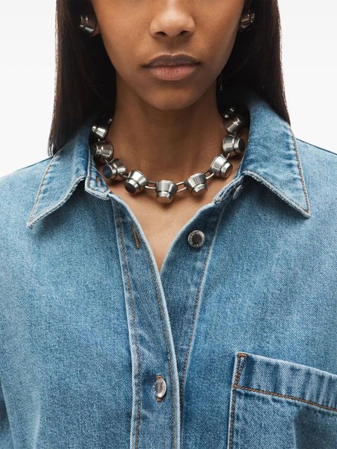 Alexander Wang long-sleeved shirt dress - Blue