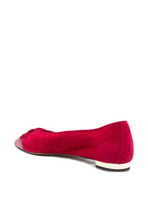 Aquazzura bow-detail cap-toe flats - Red - zdjęcie produktu nr 2