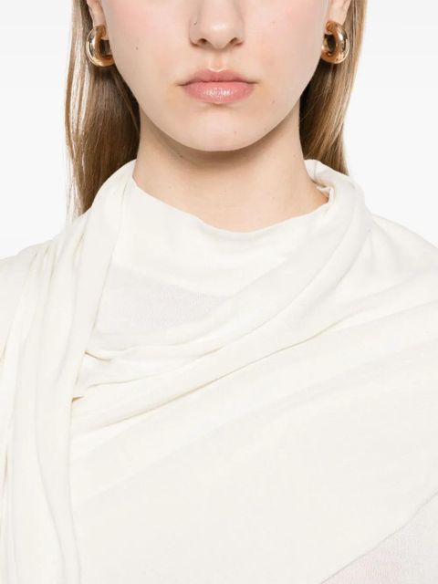 Aya Muse scarf-detail longsleeved maxi dress - White