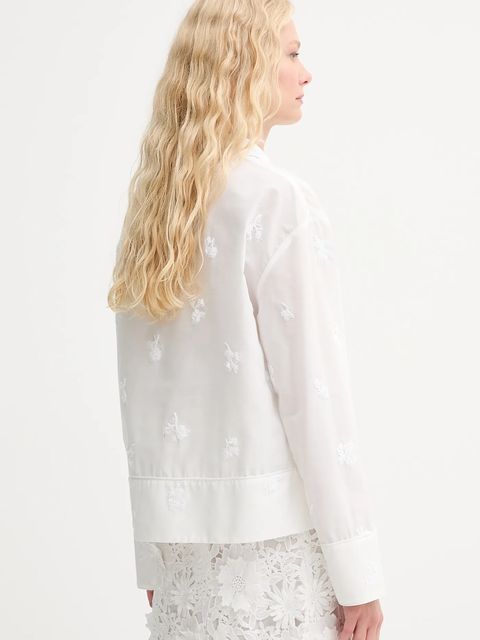 MUNTHE koszula KASEIA damska kolor biały relaxed z kołnierzykiem klasycznym 252103225229