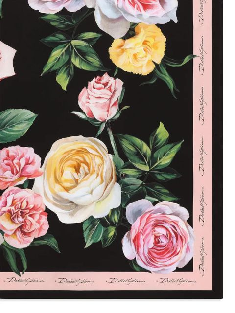Dolce & Gabbana floral-print foulard - Black - zdjęcie produktu nr 2