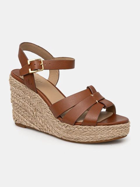 Lauren Ralph Lauren sandały skórzane Soffia Espdr kolor brązowy 802953961001