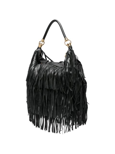 Chloé fringe-detailed leather shoulder bag - Black