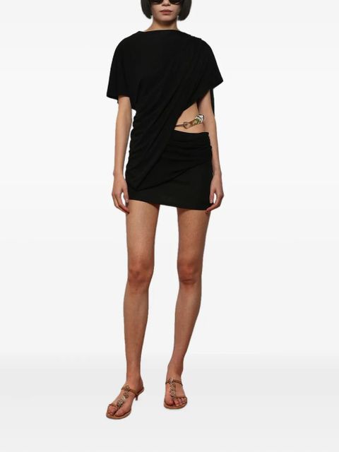 Christopher Esber draped resin-embellished mini dress - Black