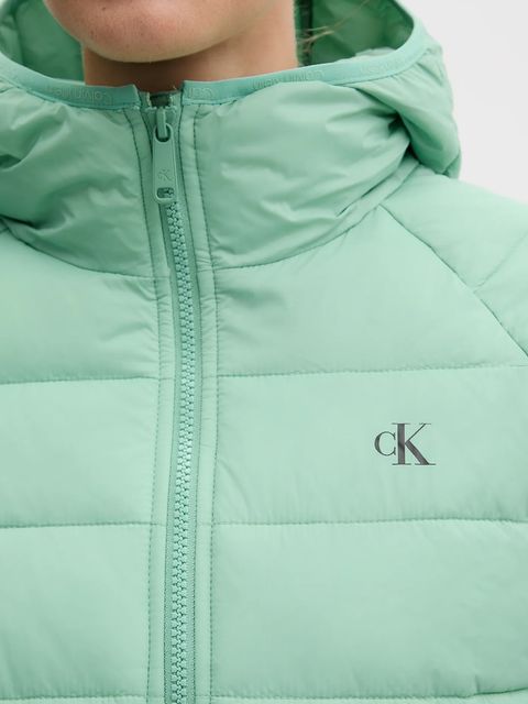 Calvin Klein Jeans kurtka kolor zielony przejściowa LV047C510G