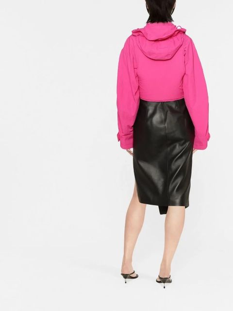 Off-White side-slit leather skirt - Black