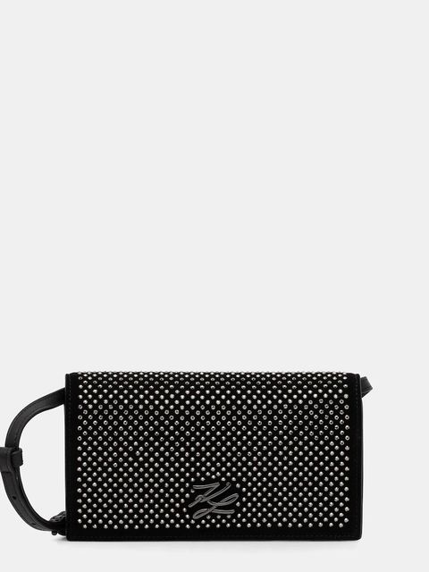 Karl Lagerfeld torebka skórzana K/AUTOGRAPH kolor czarny B1W32071 - zdjęcie produktu nr 1