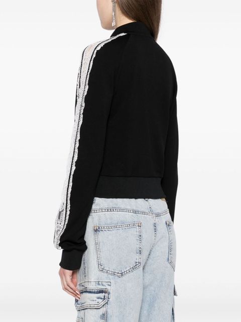 Off-White lace logo-print track jacket - Black