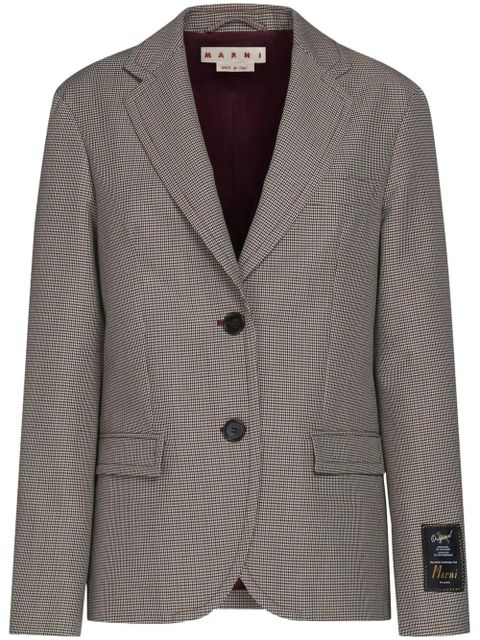 Marni houndstooth-pattern single-breasted blazer - Grey - zdjęcie produktu nr 1