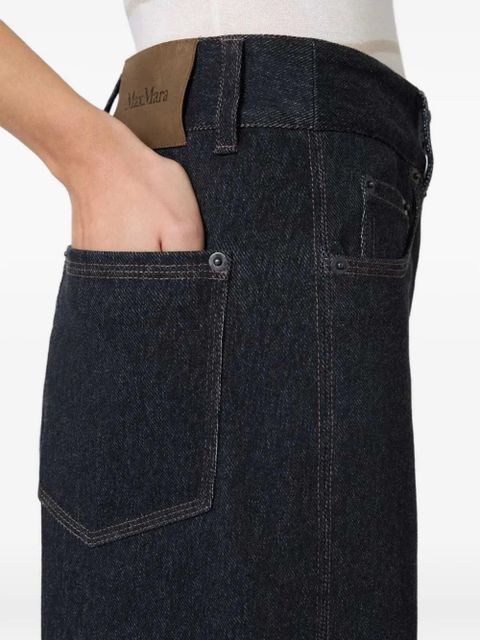 Max Mara denim-effect straight-leg trousers - Blue