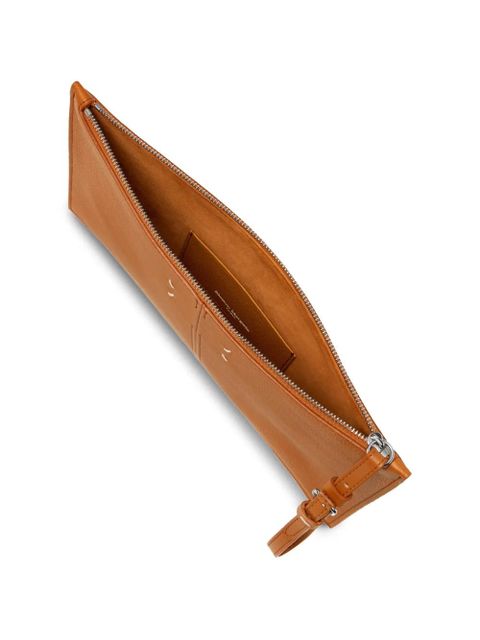 Maison Margiela stitch-detail leather pouch - Brown