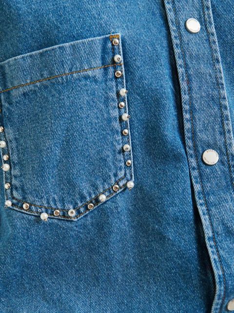 Essentiel Antwerp studded denim mini day dress - Blue