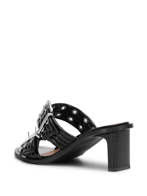 GANNI belted buckled sandals - Black