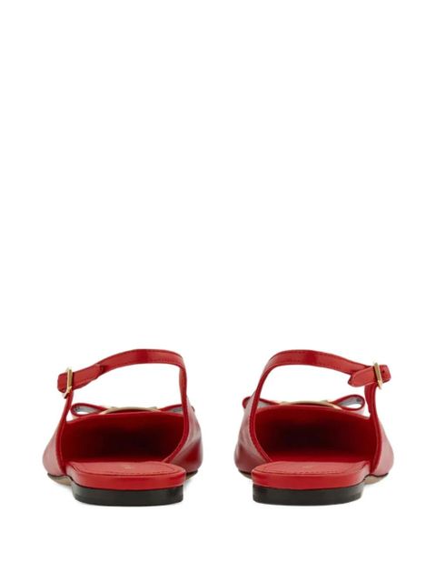 Ferragamo bow slingback ballet flats - Red