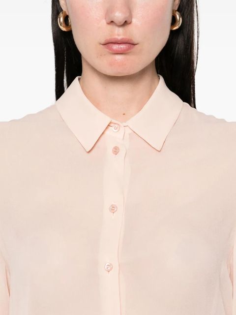 FENDI embroidered georgette shirt - Pink