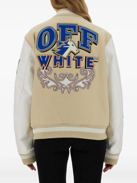 Off-White patch-appliqué bomber jacket - Neutrals