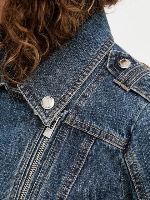 Morgan kurtka jeansowa kolor niebieski przejściowa GPERF