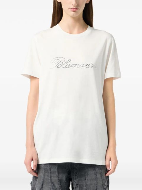 Blumarine logo-embroidered jersey T-shirt - White - zdjęcie produktu nr 2