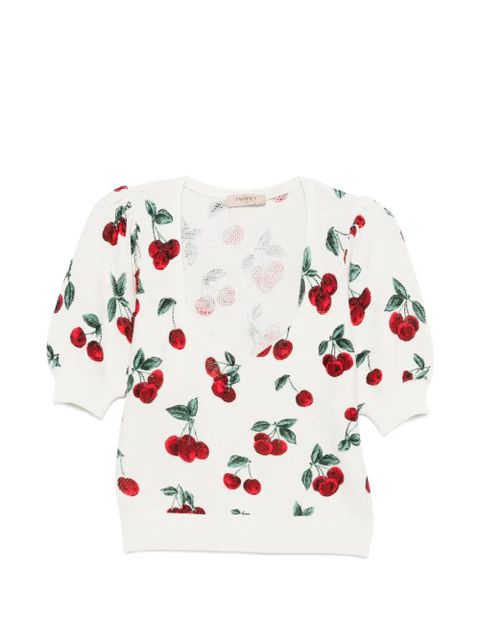 TWINSET cherry-print sweater - Neutrals - zdjęcie produktu nr 1