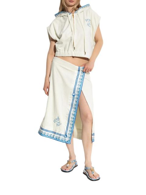 Versace hooded cropped top - White