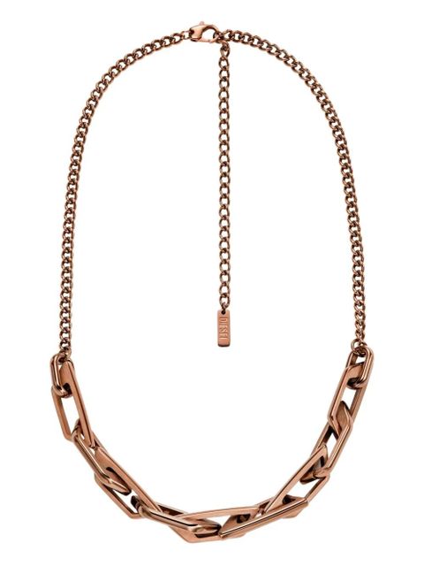 Diesel Dx1646200 interlocking logo chain necklace - Brown