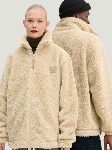 Rains kurtka Kofu Fleece Jacket T2 kolor beżowy przejściowa 19940-24 - zdjęcie produktu nr 1