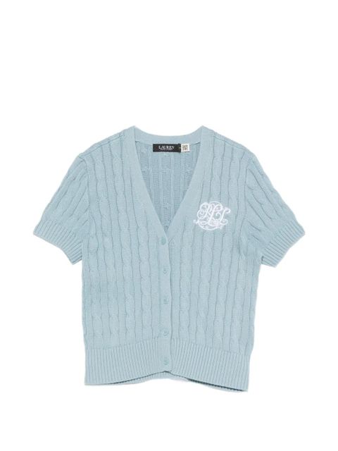 Lauren Ralph Lauren cable-knit logo-embroidered cardigan - Blue - zdjęcie produktu nr 1