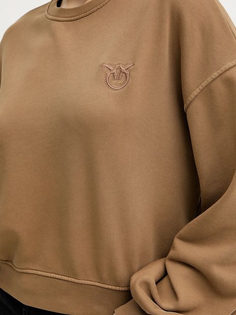 Pinko bluza bawełniana damska kolor brązowy gładka 105510 A2RB
