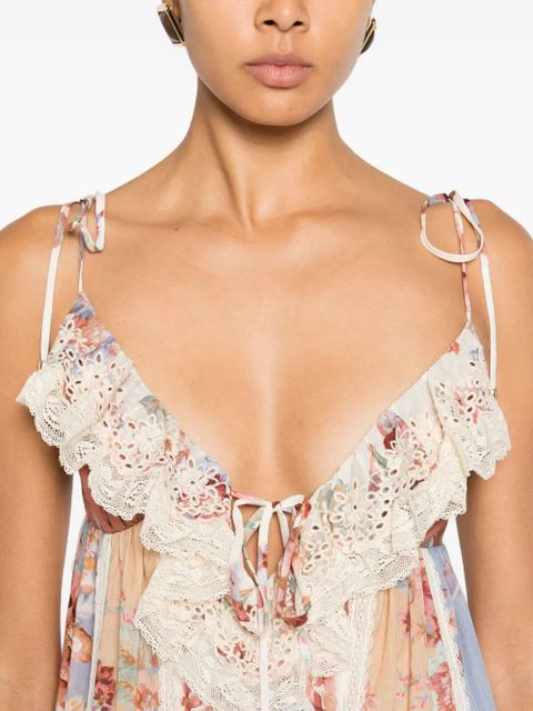ZIMMERMANN floral lace midi dress - Neutrals