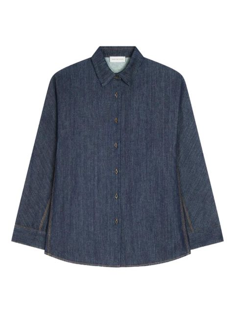 DRIES VAN NOTEN contrast-stitching denim shirt - Blue - zdjęcie produktu nr 1