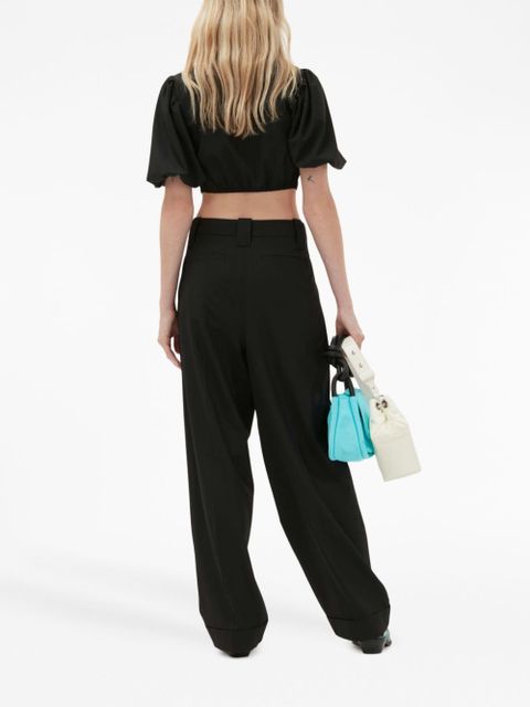 GANNI wide-leg tailores trousers - Black