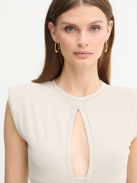 Pinko body damska kolor beżowy gładka 106088 A308