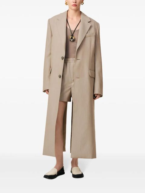 AMI Paris slit-detail maxi coat - Neutrals