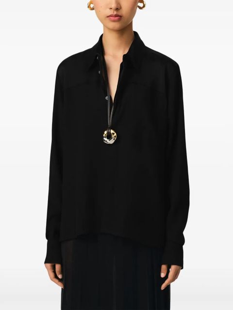 AMI Paris long-sleeved contrasted shirt - Black