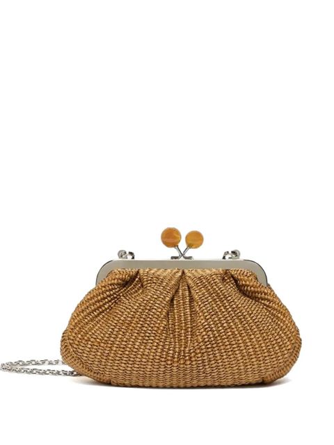 Max Mara small Palmas raffia-effect clutch bag - Brown - zdjęcie produktu nr 1