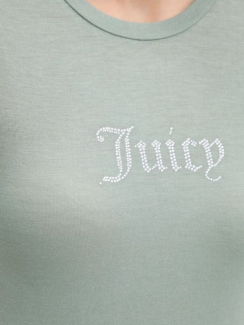 Juicy Couture t-shirt SHEER FITTED TEE damski kolor zielony JCWCT225301 - zdjęcie produktu nr 2