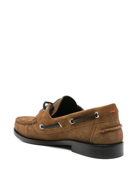 Aeyde suede lace-up boat shoes - Brown