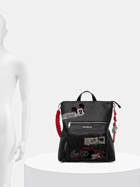 Desigual plecak MICKEY ROCK PRETORIA damski kolor czarny mały z aplikacją 25WAKP01