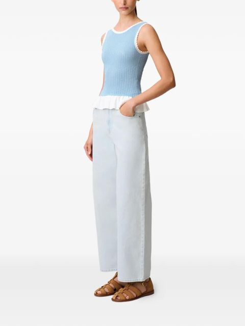 Claudie Pierlot ruffled knitted top - Blue