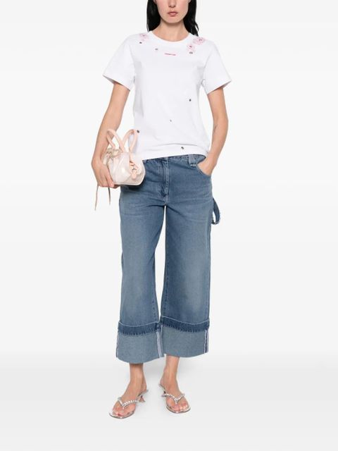 SHUSHU/TONG floral appliqué T-shirt - White - zdjęcie produktu nr 2