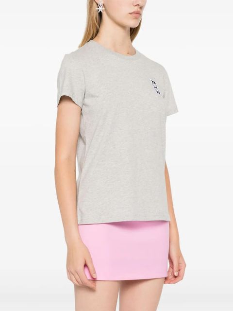 PINKO logo-patch cotton T-shirt - Grey