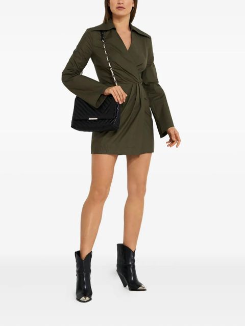 Nanushka Esma button wrap mini dress - Green - zdjęcie produktu nr 2