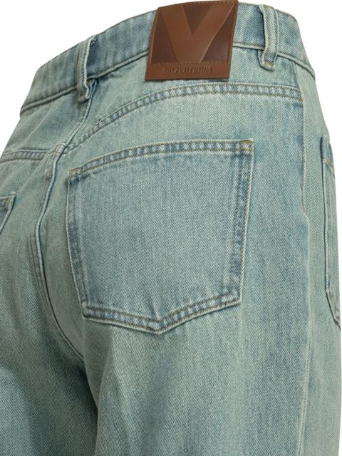 Valentino Garavani buttoned pressed-crease jeans - Blue