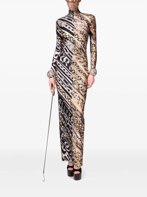 AREA chain link-print dress - Black
