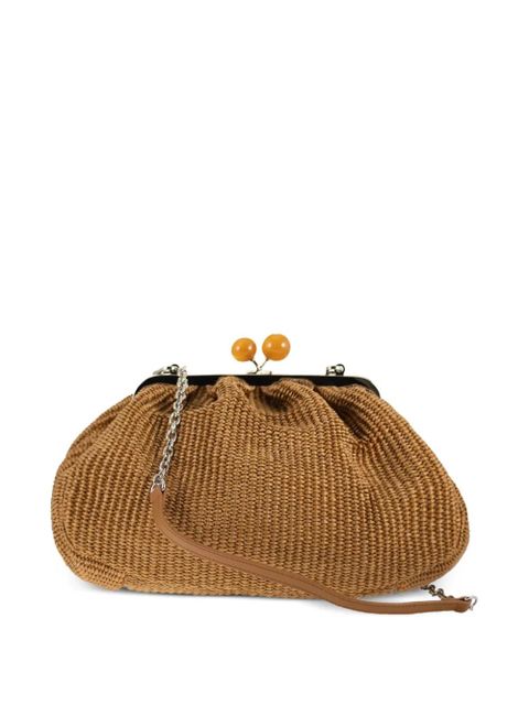 Weekend Max Mara medium Pasticcino raffia-effect clutch bag - Brown - zdjęcie produktu nr 2