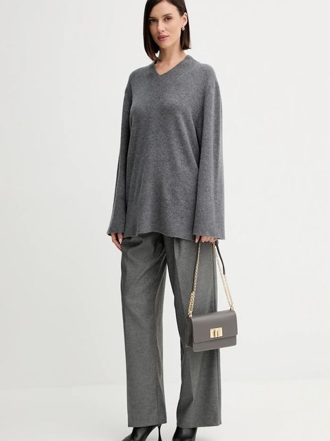 Twinset sweter wełniany damski kolor szary lekki 252TF3043 - zdjęcie produktu nr 2