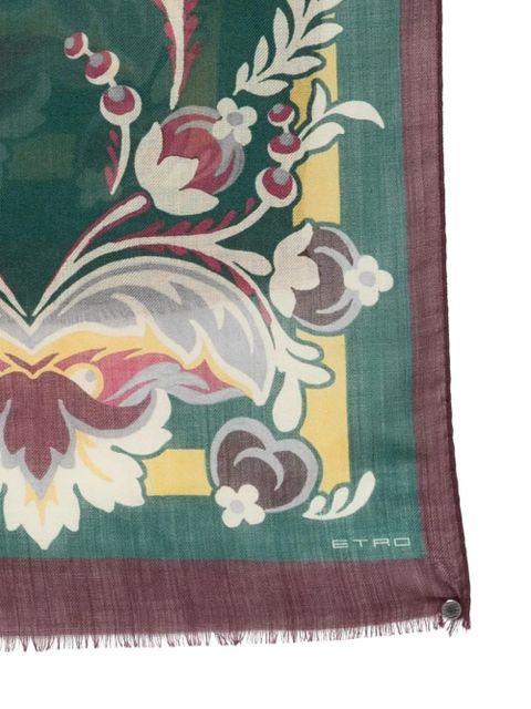ETRO border-detail scarf - Green